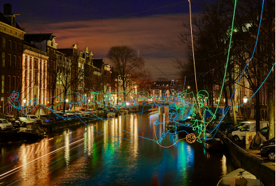 EL-wire creations for Amsterdam Light Festival